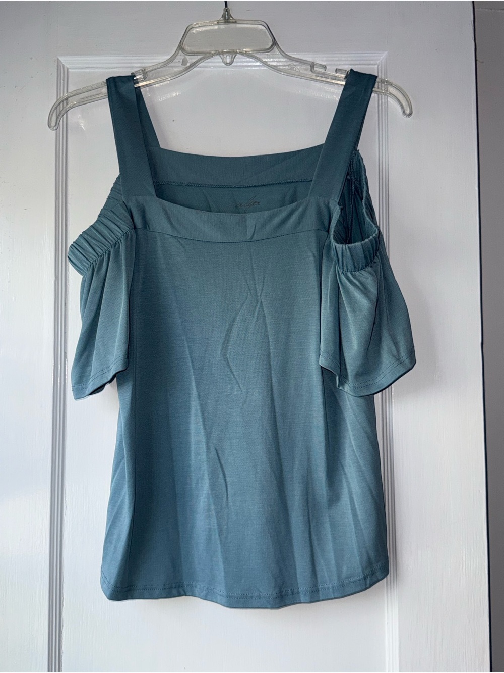 Alya Slate Blue Cold-Shoulder Tank Top
